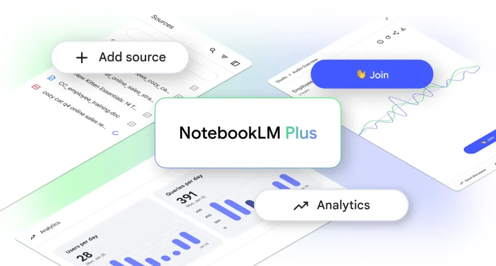 NotebookLM Plus؛ رقابت گوگل با اپل و متا