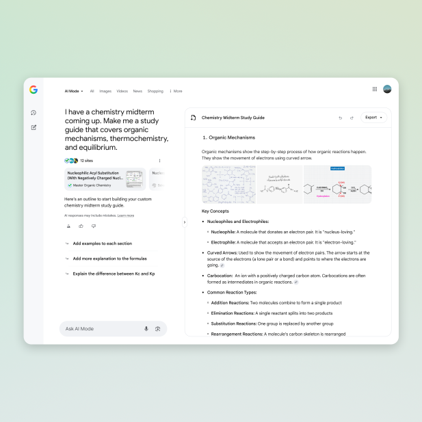 Canvas و Search Live به AI Mode گوگل اضافه شد