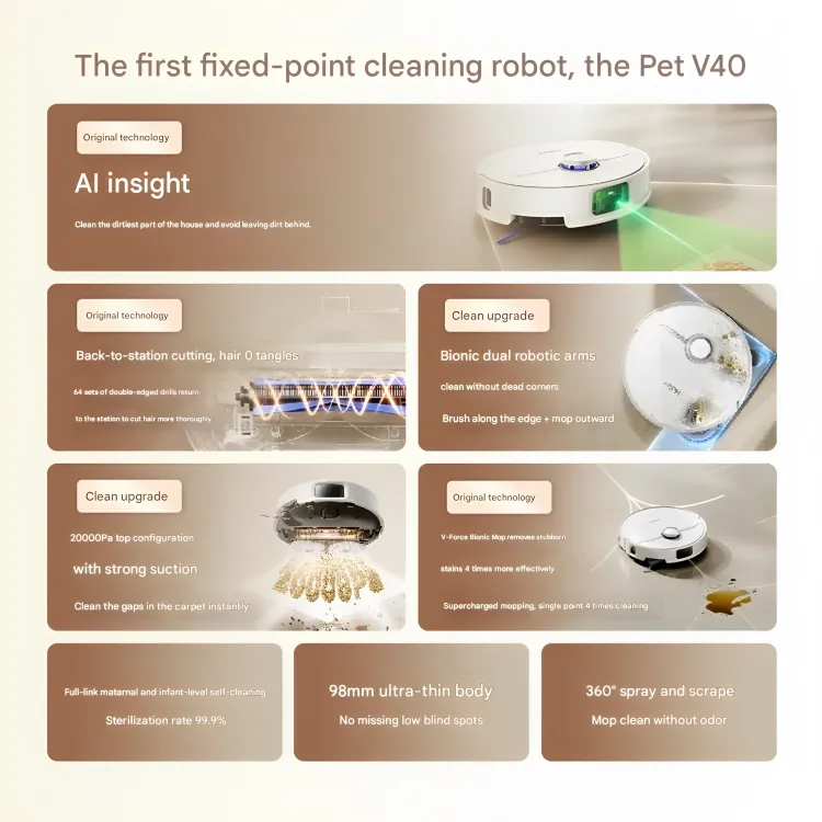 جاروبرقی هوشمند Pet Love V40 هایر، دشمن جدید لکه‌ها