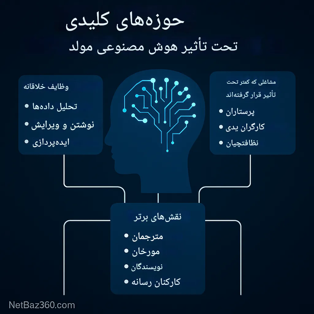 حوزه‌های کلیدی تحت نفوذ هوش مصنوعی مولد