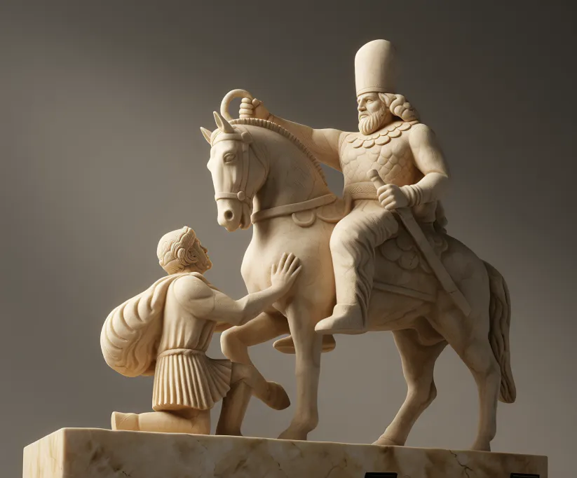 زانو زدن والرین مقابل شاپور ساسانی نماد، سیاست و تاریخ